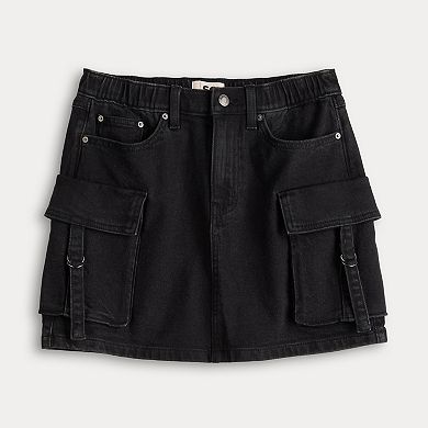 Juniors' SO® Denim Cargo Mini Skirt