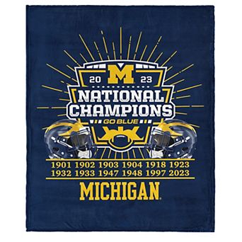 Michigan Wolverines NCAA 2023 College Football Champions Silk Touch Throw