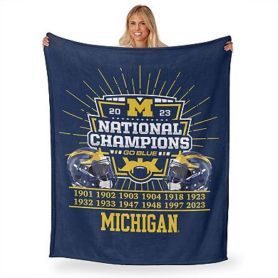 Michigan Wolverines NCAA 2023 College Football Champions Silk Touch Throw