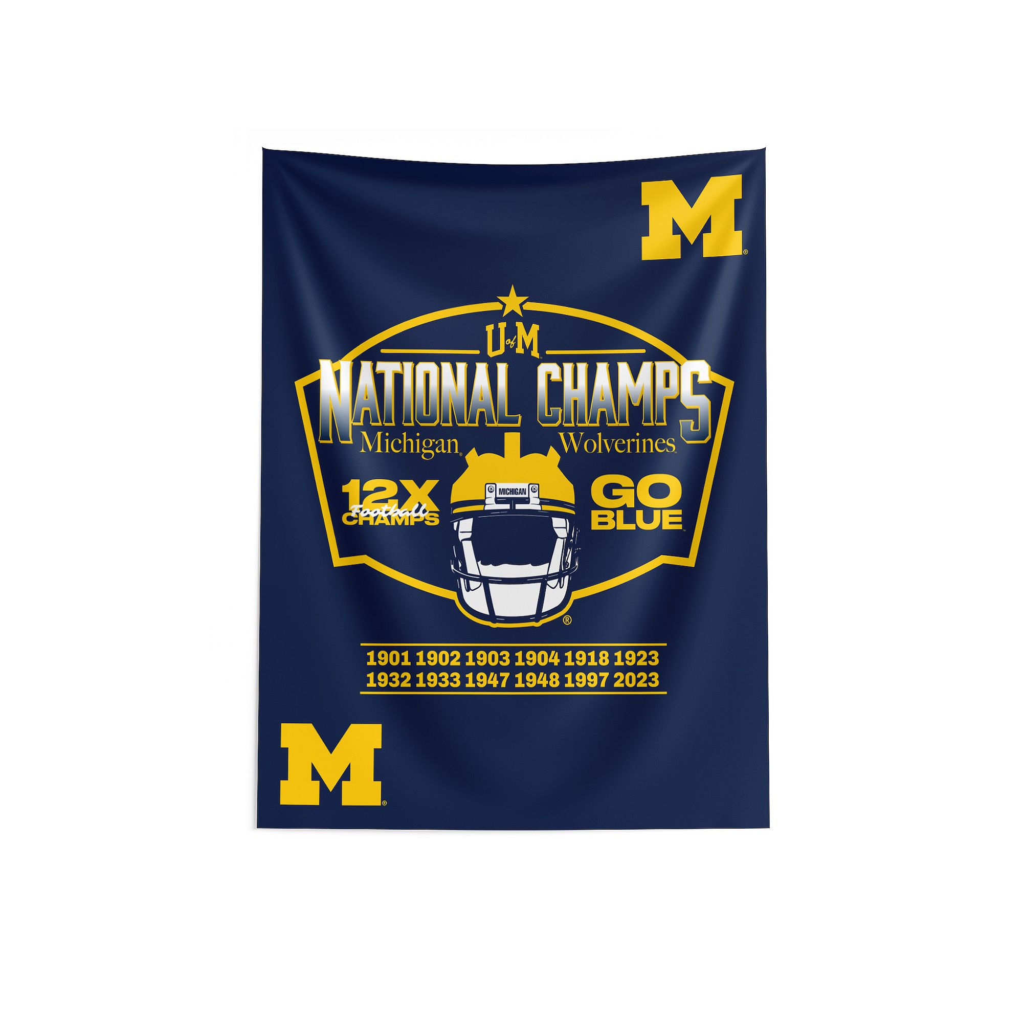 Michigan Wolverines NCAA 2023 College Football Champions Wall Tapestry, Tea