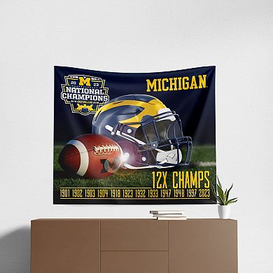 Michigan Wolverines NCAA 2023 College Football Champions Training Michigan Printed Wall Tapestry