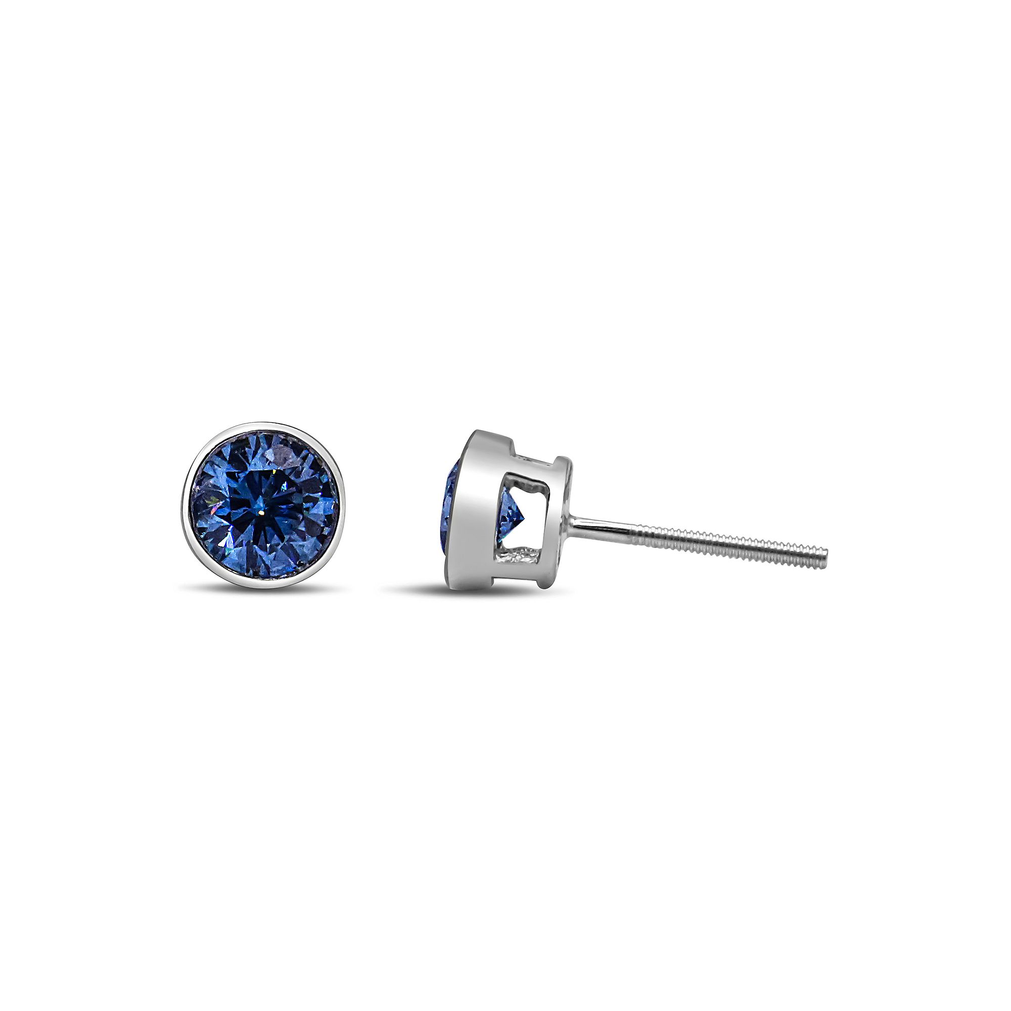 Haus of Brilliance 14k White Gold 1 Carat T.W. Lab-Grown Blue Diamond Solit