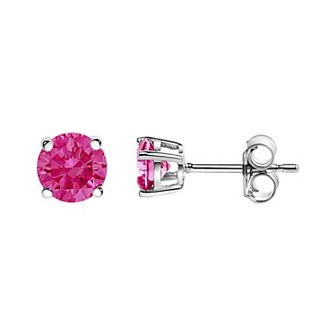 Haus of Brilliance 14k Gold 1/2 Carat T.W. Lab-Grown Pink Diamond Solitaire Stud Earrings