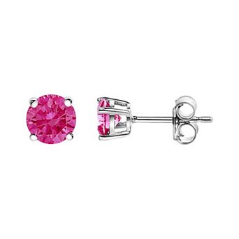 Haus of Brilliance 14k Gold 1/2 Carat T.W. Lab-Grown Pink Diamond Solitaire Stud Earrings