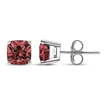 Haus of Brilliance 14k White Gold 1/2 Carat T.W. Lab-Grown Pink Diamond Solitaire Stud Earrings