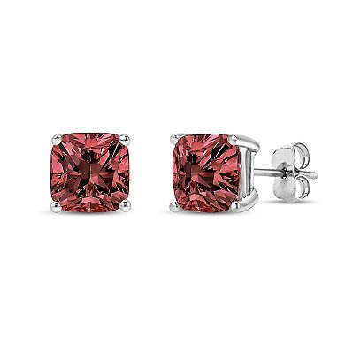 Haus of Brilliance 14k White Gold 1/2 Carat T.W. Lab-Grown Pink Diamond Solitaire Stud Earrings