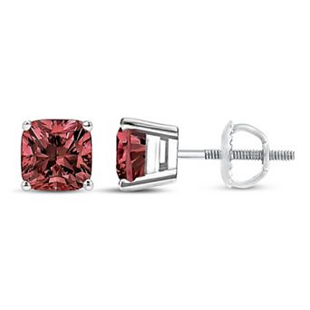 Haus of Brilliance 14k White Gold 1 1/2 Carat T.W. Lab-Grown Pink Diamond Solitaire Stud Earrings