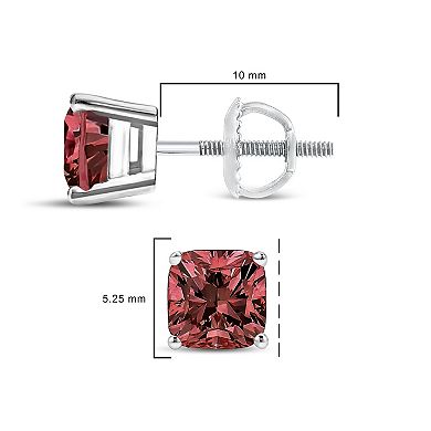 Haus of Brilliance 14k White Gold 1 1/2 Carat T.W. Lab-Grown Pink Diamond Solitaire Stud Earrings