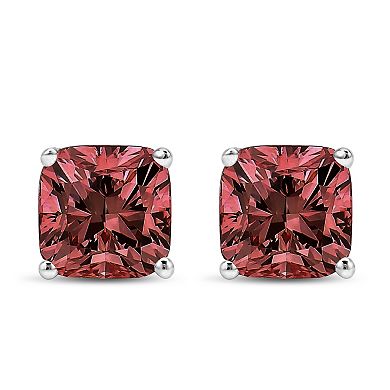 Haus of Brilliance 14k White Gold 1 1/2 Carat T.W. Lab-Grown Pink Diamond Solitaire Stud Earrings