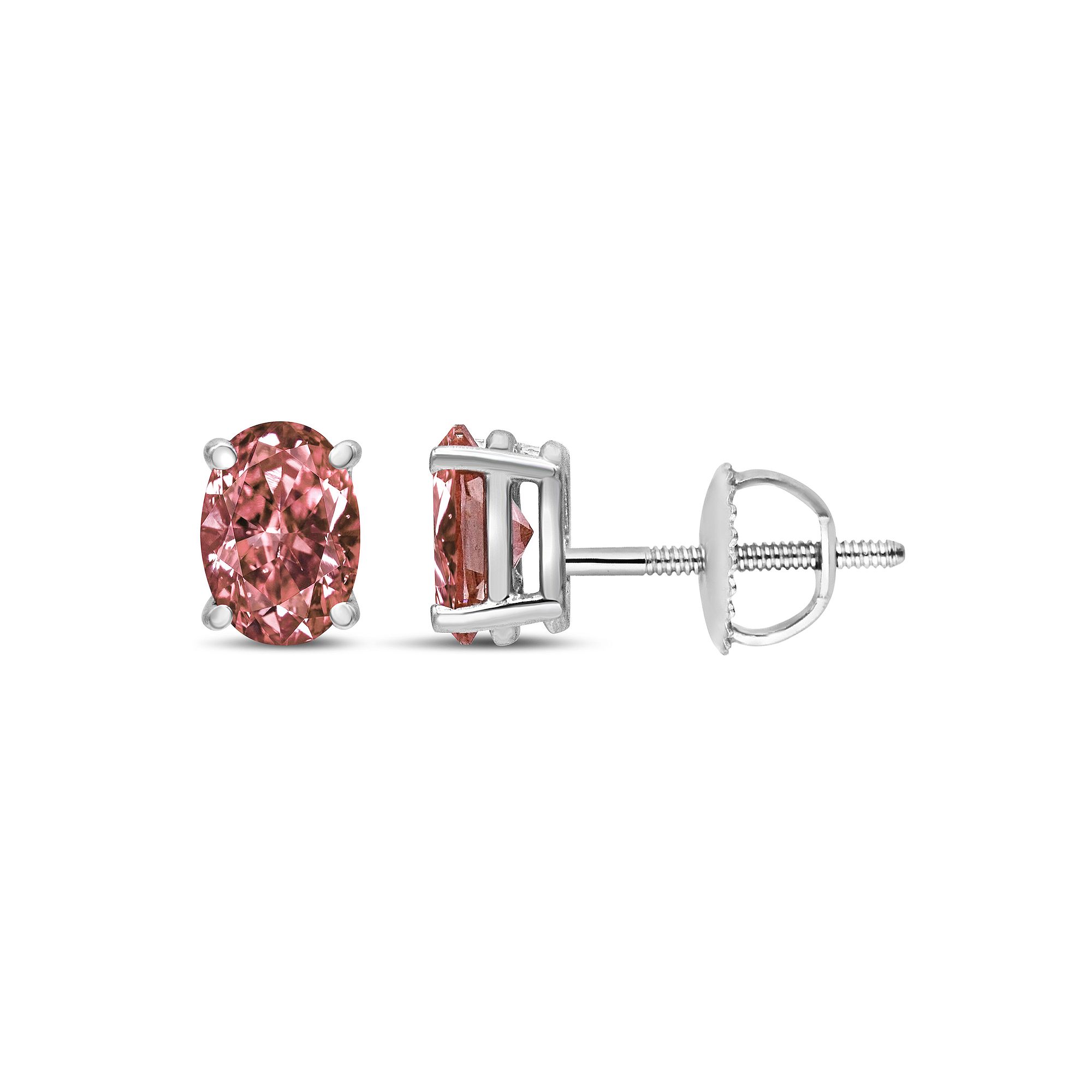 Haus of Brilliance 14k White Gold 1/2 Carat T.W. Lab-Grown Pink Diamond Sol