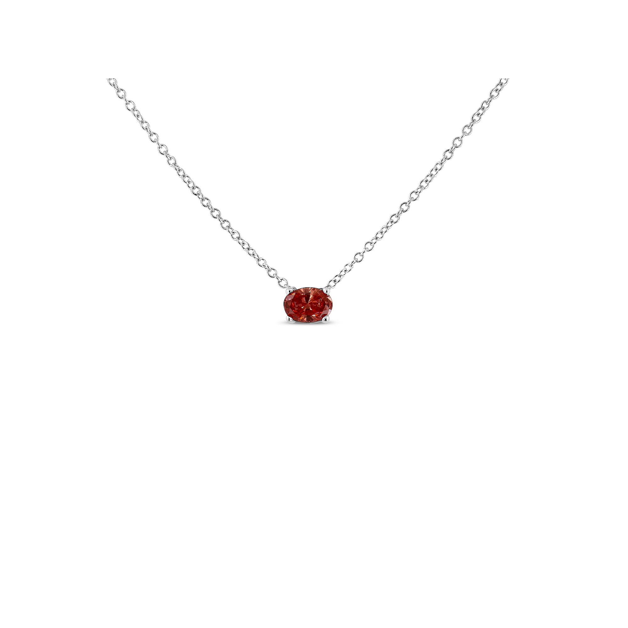 Haus of Brilliance 14k White Gold 3/8 Carat T.W. Lab-Grown Pink Oval Solit