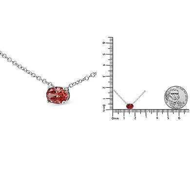 Haus of Brilliance 14k White Gold 3/8 Carat T.W. Lab-Grown Pink Oval Solitaire Diamond East West Pendant Necklace