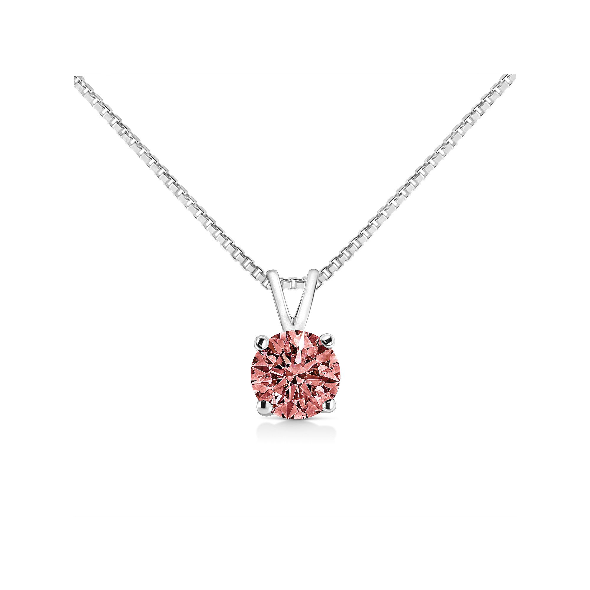 Haus of Brilliance 14k White Gold 1/2 Carat T.W. Lab-Grown Pink Diamond So