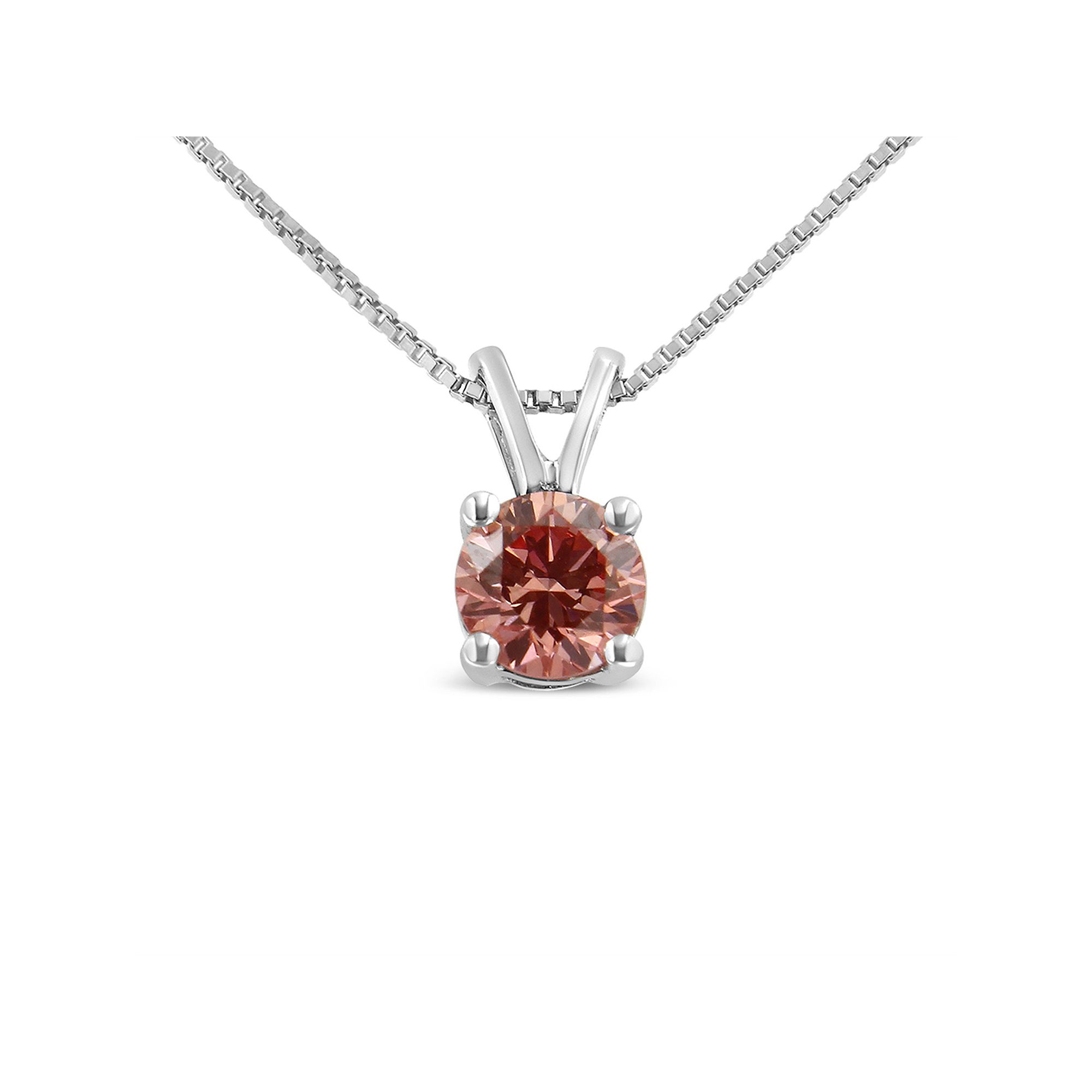 Haus of Brilliance 14k White Gold 1/4 Carat T.W. Lab-Grown Pink Diamond So