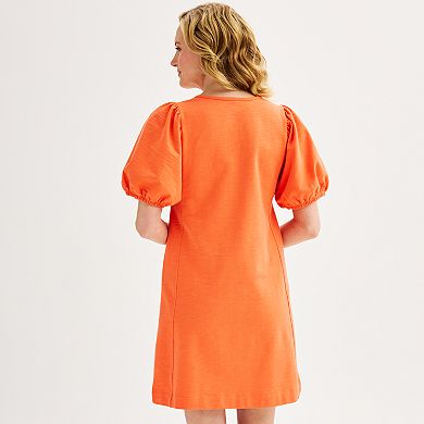 Women's Sonoma Goods For Life® Splitneck Puff Sleeve Knit Midi Dress