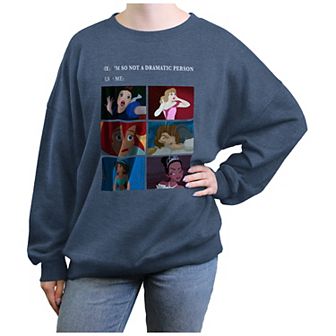 Disney Princess Snow White, Cinderella, Ariel, Belle, Jasmine & Tiana I'm So Not A Dramatic Person Juniors' Graphic Fleece