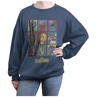 Juniors' Sesame Street Muppets Grid Graphic Fleece