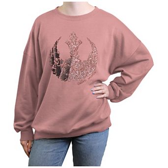 Juniors' Star Wars Rose Rebel Emblem Graphic Fleece