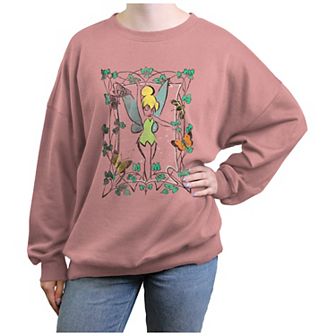 Disney's Tinker Bell Leaves And Butterflies Frame Juniors' Graphic Fleece