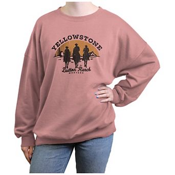 Juniors' Yellowstone Dutton Ranch Sunset Horse Ride Graphic Fleece