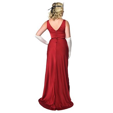 Scoop Neck Sleeveless Belted Satin Evening Gown