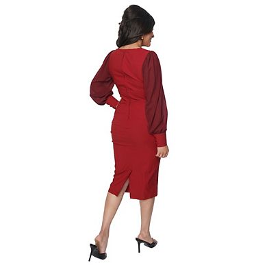 Surplice Long Sleeved Delores Wiggle Dress