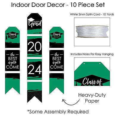 Big Dot of Happiness Green Grad Best is Yet to Come - Vertical Banners 2024 Indoor Door Decor