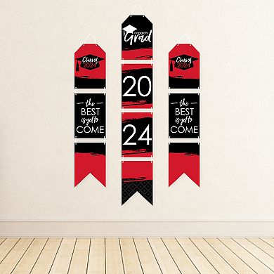 Big Dot of Happiness Red Grad Best is Yet to Come - Vertical Banners - 2024 Indoor Door Decor