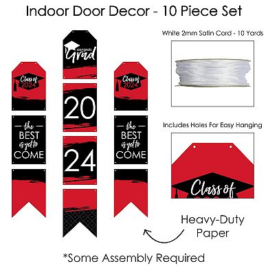 Big Dot of Happiness Red Grad Best is Yet to Come - Vertical Banners - 2024 Indoor Door Decor