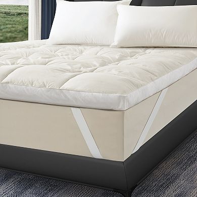 Unikome Luxury 100% Organic Cotton Fabric 2" Loft White Goose Down Feather Bed Mattress Topper