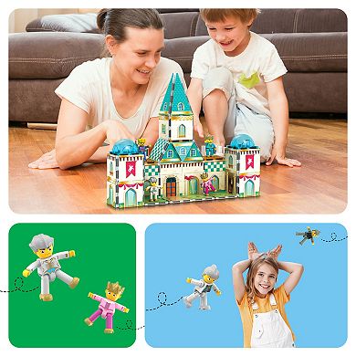 PicassoTiles 70 PC Medieval Castle Themed, Magnetic Tiles, Magnetic Building Blocks Kids 3+