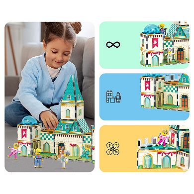 PicassoTiles 70 PC Medieval Castle Themed, Magnetic Tiles, Magnetic Building Blocks Kids 3+