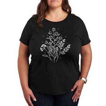 Plus Fall Flowers Graphic Tee