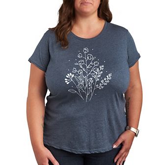 Plus Fall Flowers Graphic Tee