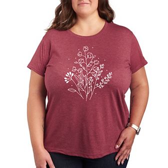 Plus Fall Flowers Graphic Tee