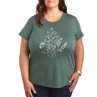 Plus Fall Flowers Graphic Tee