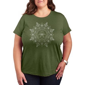 Plus Spring Floral Mandala Graphic Tee