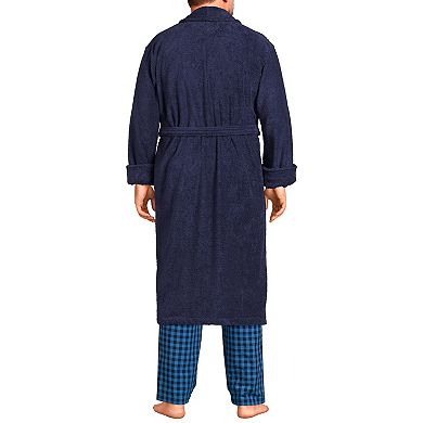 Men's Lands' End Turkish Terry Calf-Length Robe