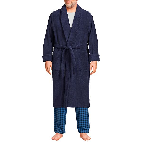 Men's Lands' End Turkish Terry CalfLength Robe