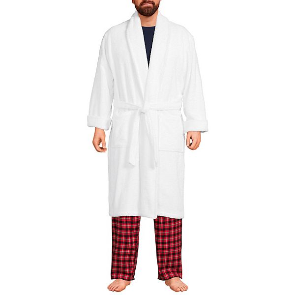 Men's Lands' End Turkish Terry CalfLength Robe