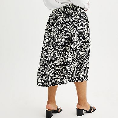Plus Size Croft & Barrow Polished Front Pull-On Skirt