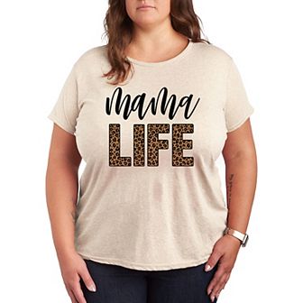 Plus Mama Life Leopard Graphic Tee