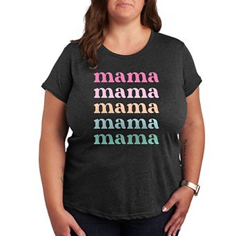 Plus Colorful Stacked Mama Graphic Tee