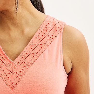 Women's Croft & Barrow Embroidered Tank Dress
