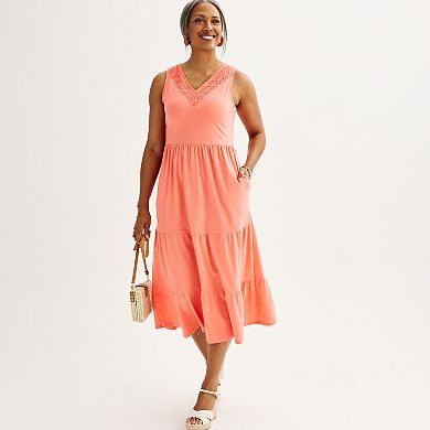 Women's Croft & Barrow Embroidered Tank Dress