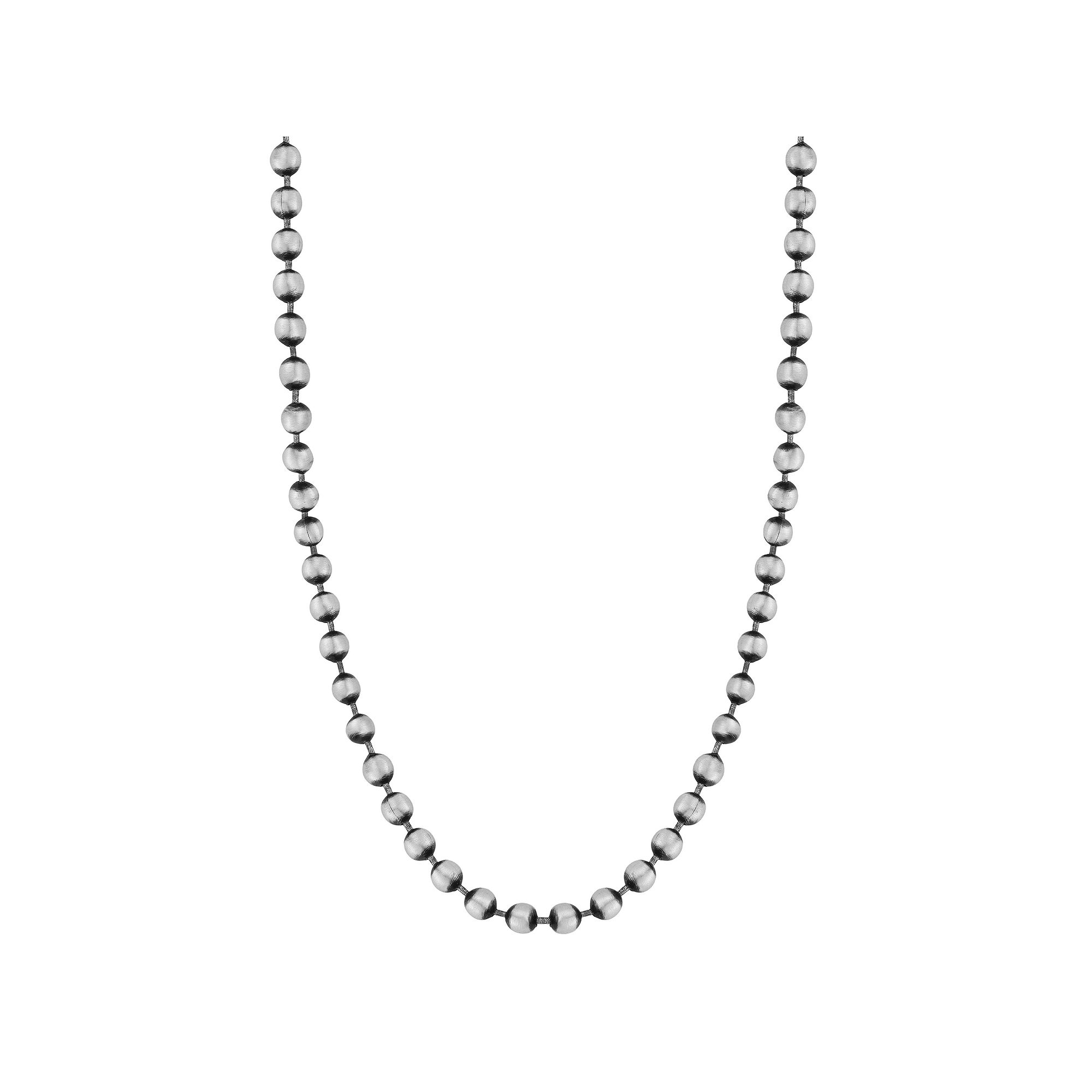 Menster Sterling Silver Oxidized Ball Chain Necklace, Mens, Size: 20, B