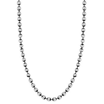 Menster Sterling Silver Oxidized Ball Chain Necklace