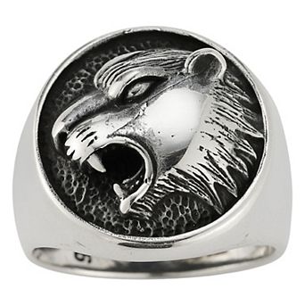 Menster Sterling Silver Oxidized Roaring Tiger Ring