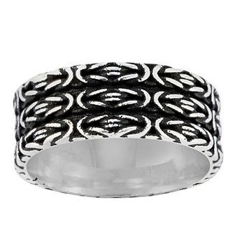 Menster Sterling Silver Oxidized Band Ring
