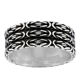 Menster Sterling Silver Oxidized Band Ring